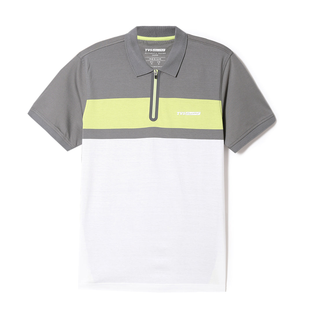 TVS Originals Racing 100% Cotton Mercerised Polo T-Shirt | 180 GSM | Sleek Zipper Placket | Soft Sheen Finish | Lightweight & Durable | Regular Fit | Heat-Sealed Neck | Premium Everyday Wear