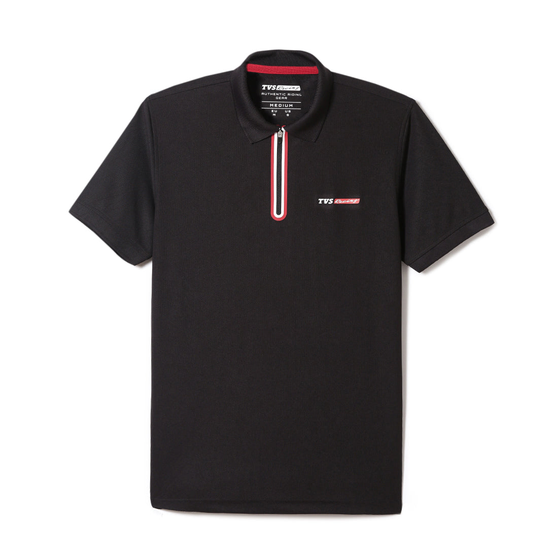 TVS Originals Racing Men’s Polo T-Shirt | 100% Polyester | Quick-Dry | Antimicrobial Finish | Zipper Placket | Reflective Branding | Lightweight Activewear | 200 GSM | Regular Fit