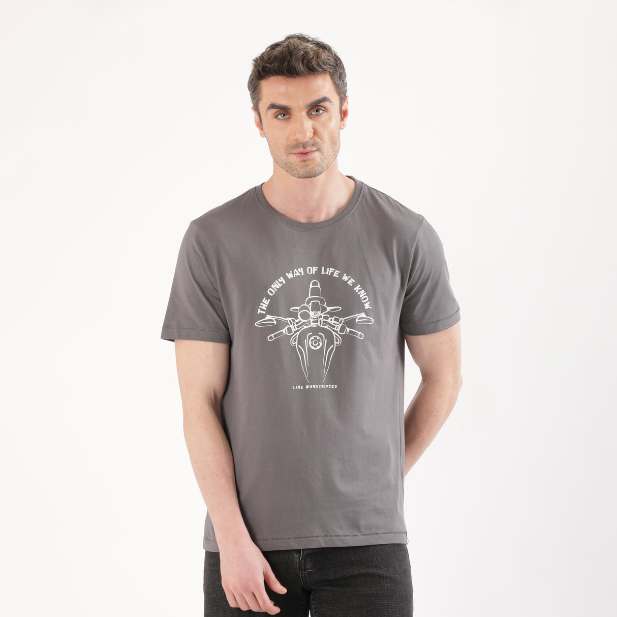 TVS Originals Collection Crew Neck T-Shirt – Bold Street Style, 100% Pure Cotton, Ultra-Soft Comfort, Breathable Anti-Odor Fabric, Skin-Friendly & Long-Lasting Durability for Riders