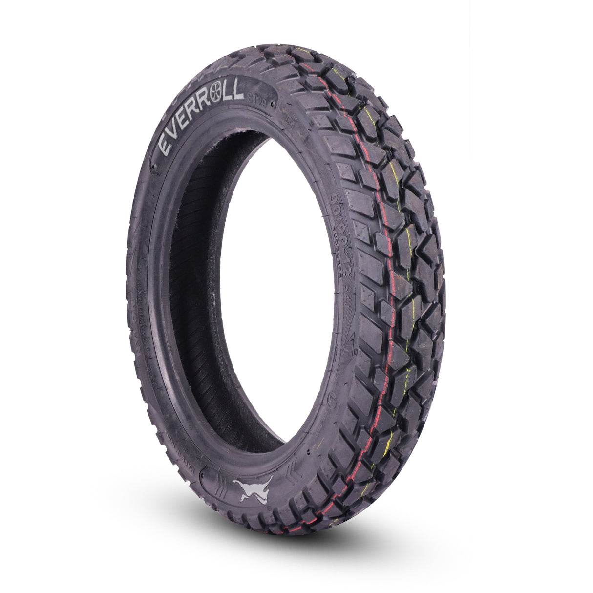 EverRoll Rear Tubeless Nylon Tyre - 90/90-12 TL PM ST29 | Vehicle Compatibility - TVS Jupiter, TVS Wego Disc / Drum scooter, Iqube