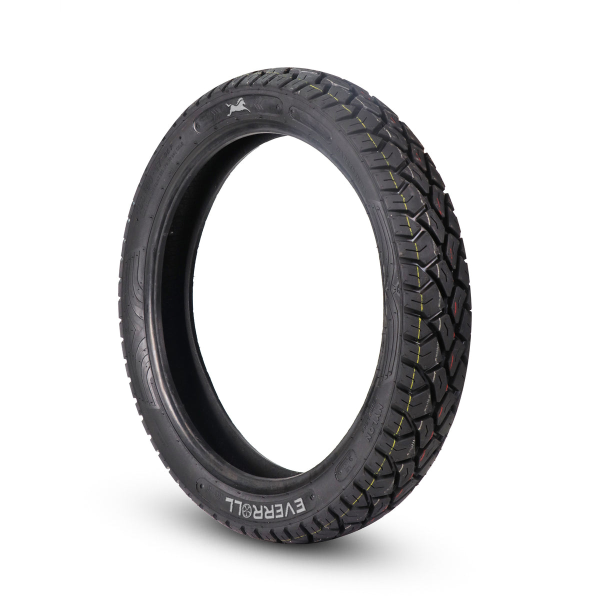 EverRoll Rear Tubeless Nylon Tyre - 100/90-17 TL PM MC16 | Vehicle Compatibility - TVS Flame DS 125, TVS Raider