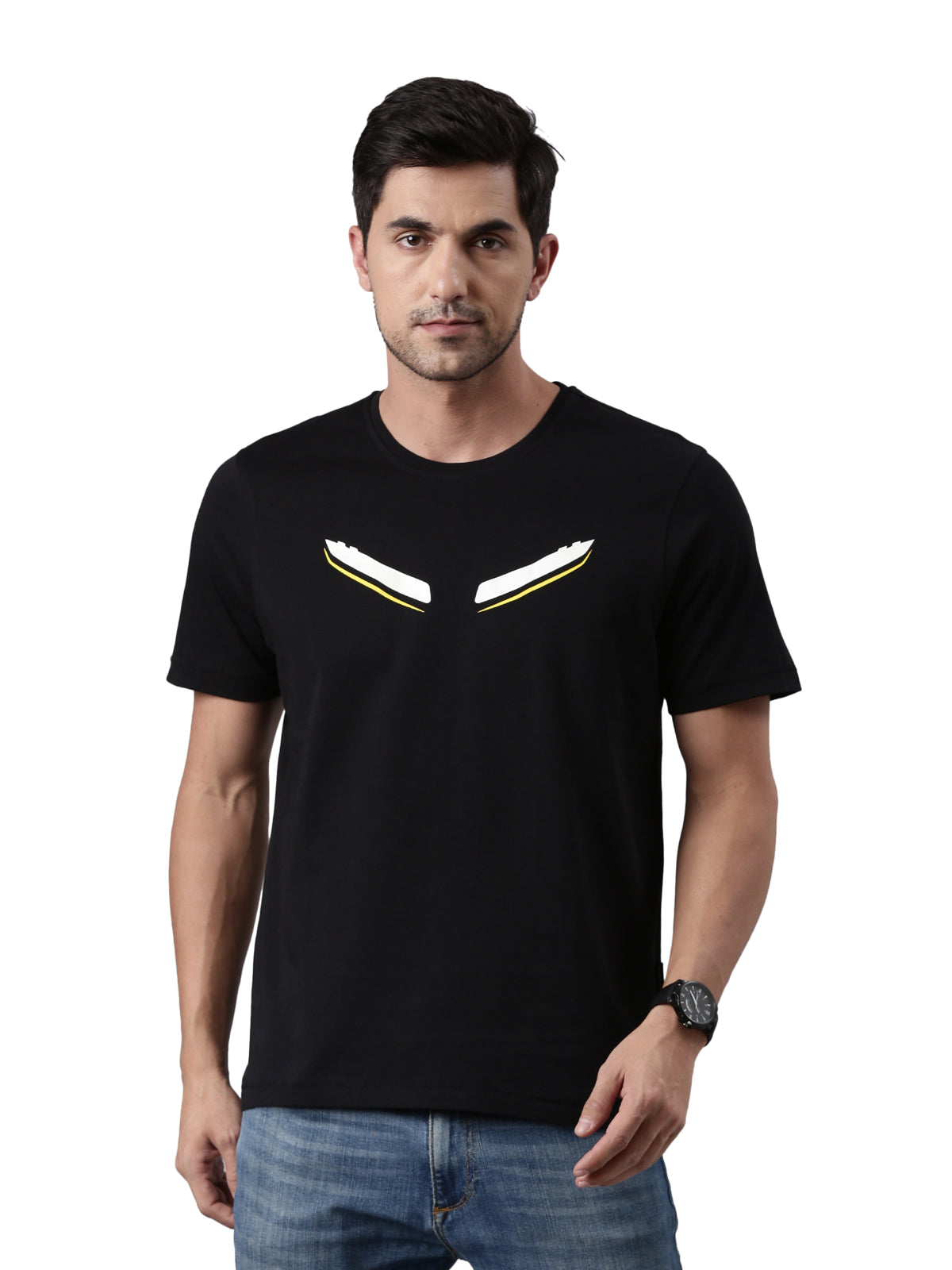 TVS Racing Dynamic LED Crew Neck T-Shirt – 100% Cotton, Glow-in-the-Dark Graphics