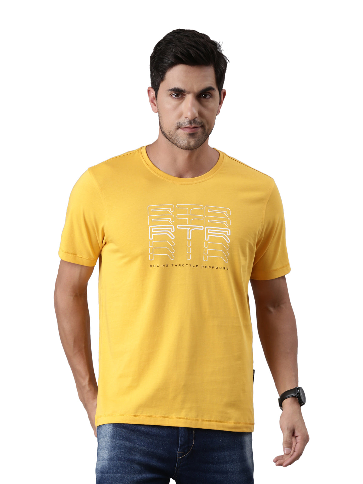 TVS Racing Fury Yellow RTR Crew Neck T-Shirt – 100% Cotton, HD Print Graphics