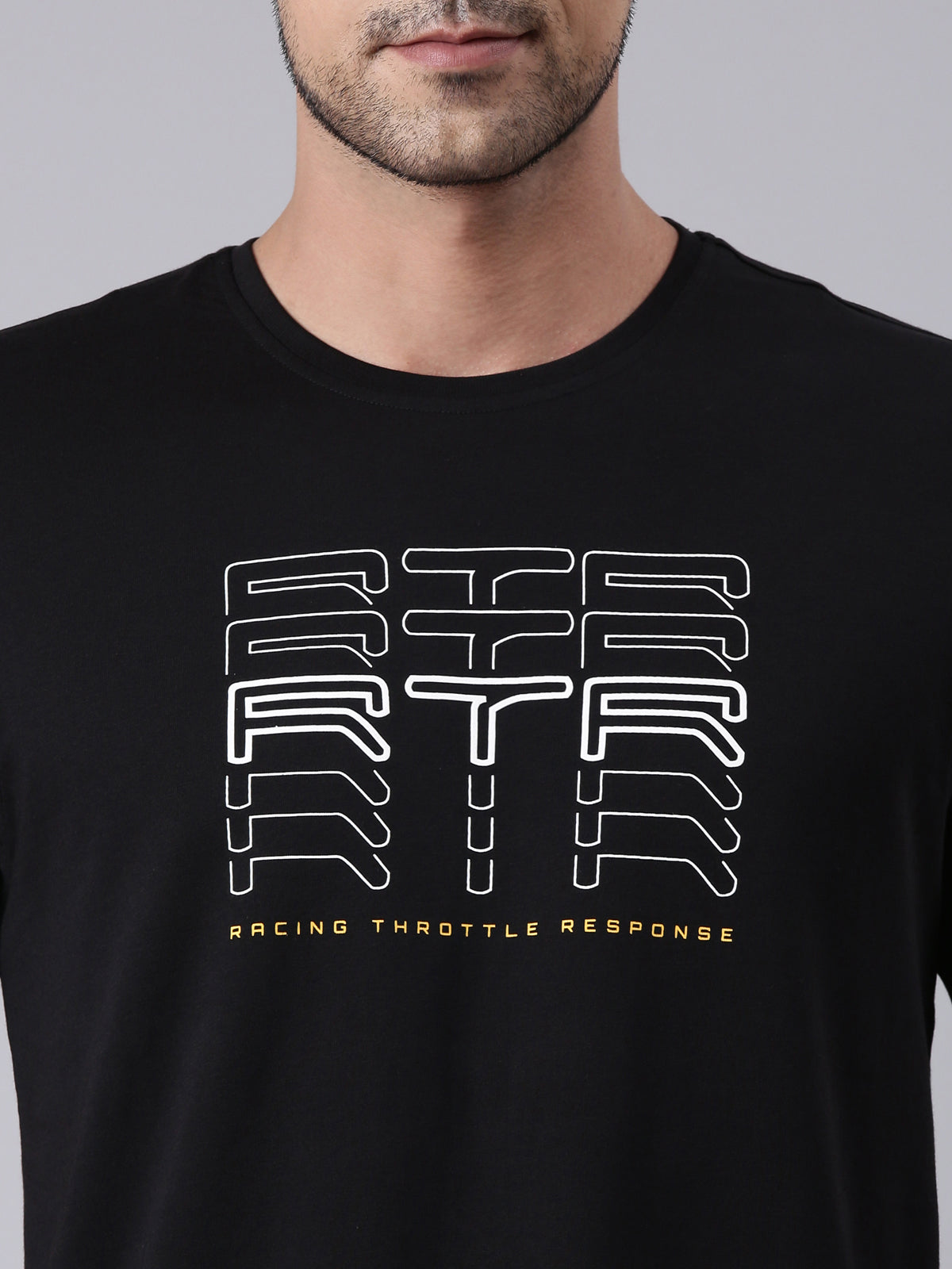 TVS Racing Arsenal Black RTR Crew Neck T-Shirt – 100% Cotton, HD Print Graphics