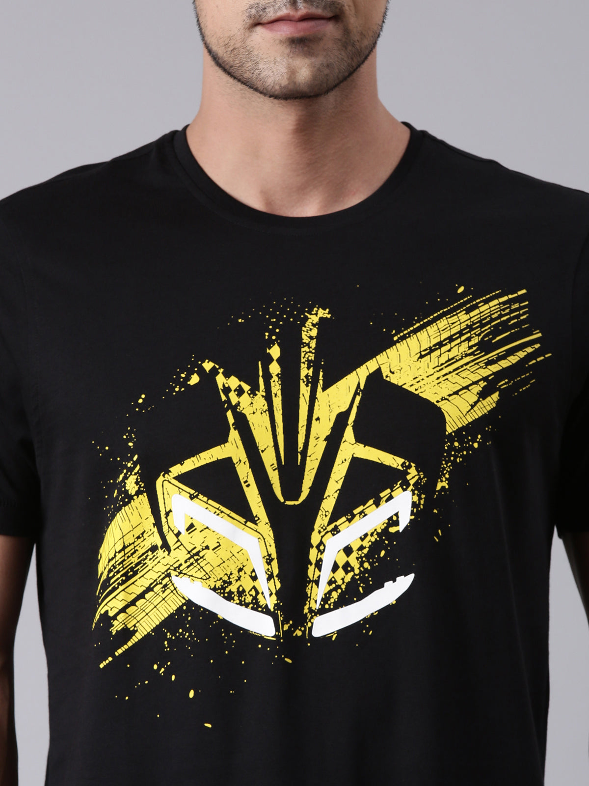 TVS Racing Arsenal Black Cyborg Crew Neck T-Shirt – 100% Cotton, Breathable & Comfortable