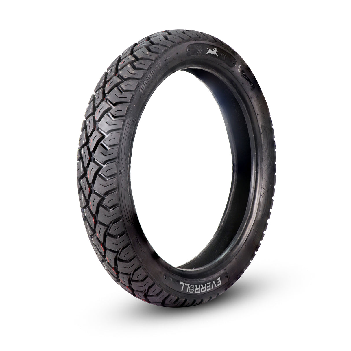 EverRoll Rear Tubeless Nylon Tyre - 100/90-17 TL PM MC16 | Vehicle Compatibility - TVS Flame DS 125, TVS Raider