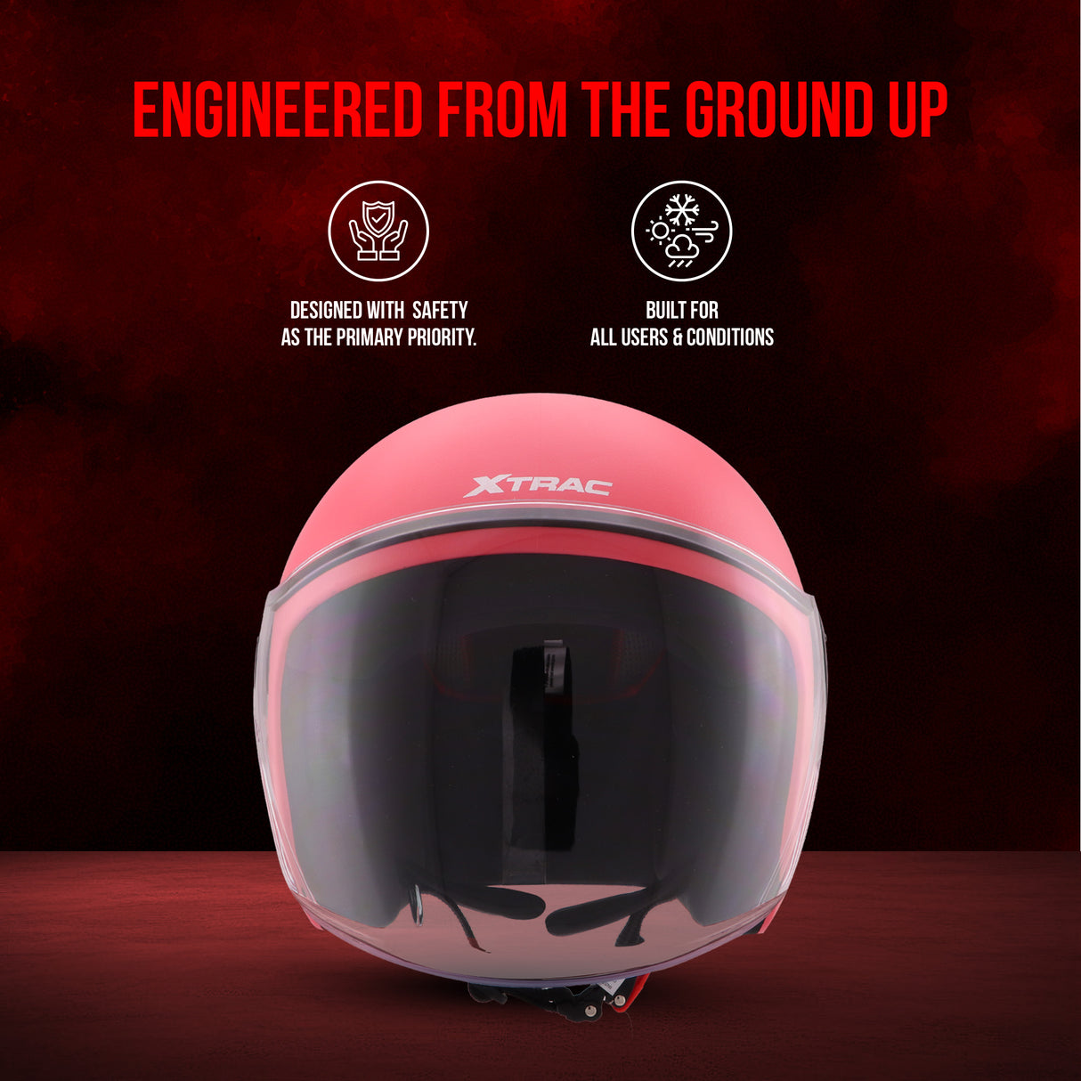 Xtrac Ace Half Face Helmet – ISI Certified Open Face Helmet for Men & Women