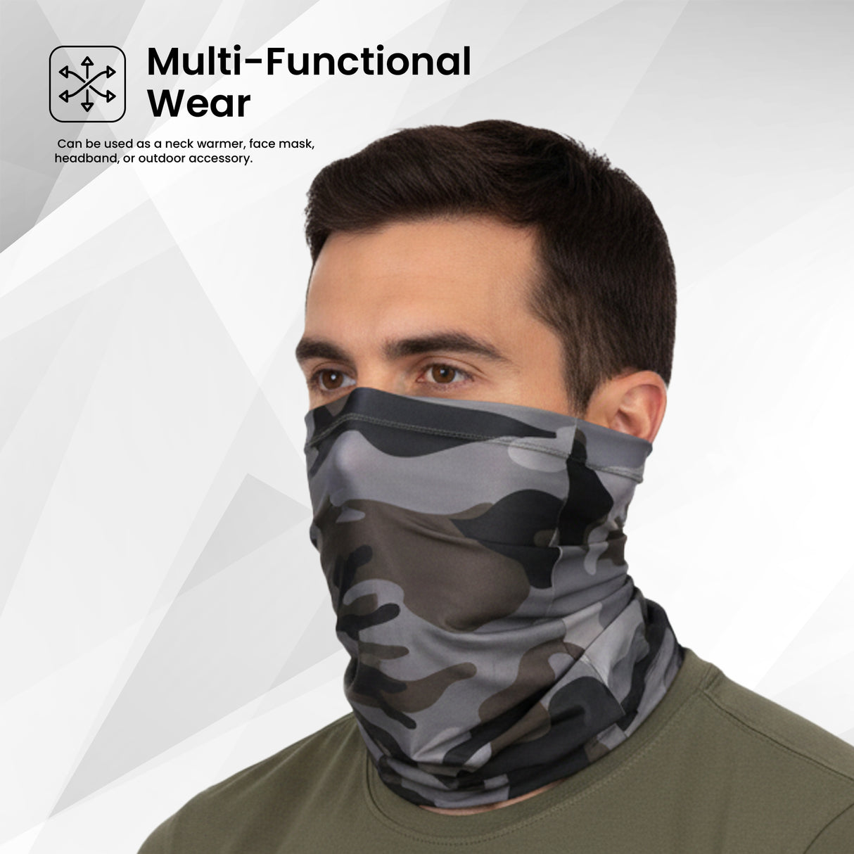 EverRide Unisex Neck Gaiter | Color; Olive Grey