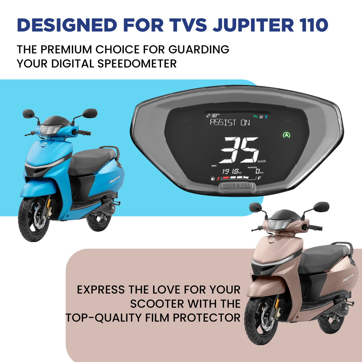 TVS Screen Protector for Jupiter 110 (With button)