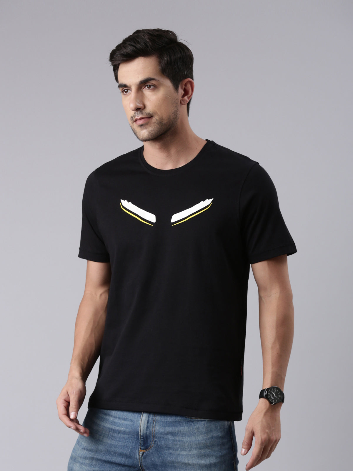TVS Racing Dynamic LED Crew Neck T-Shirt – 100% Cotton, Glow-in-the-Dark Graphics