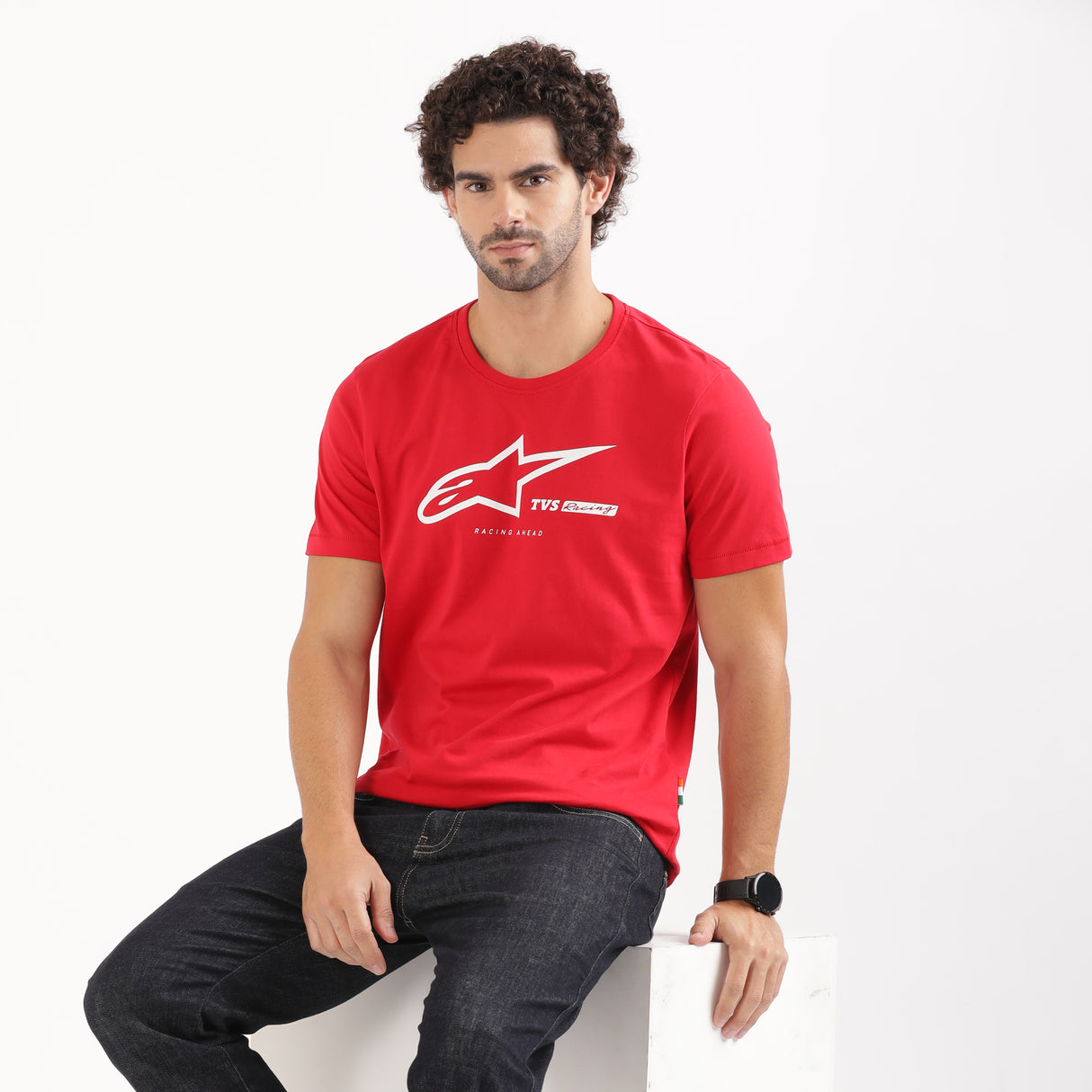 TVS Racing x Alpinestars Crew Neck T-Shirt | 100% Combed Cotton & Anti-Microbial