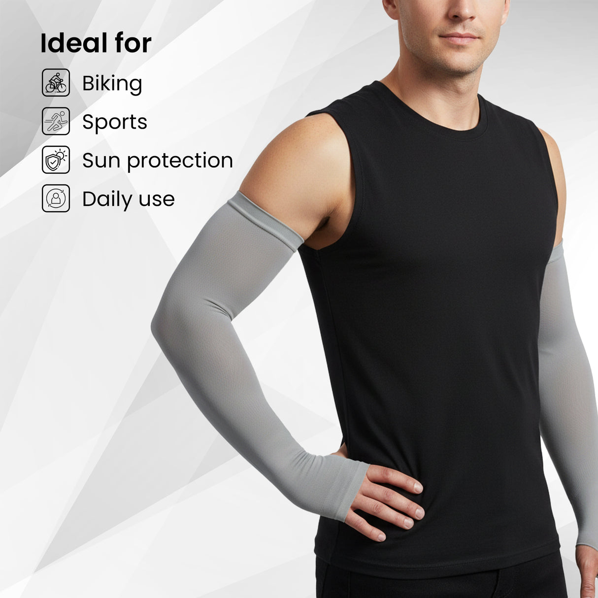 EverRide Arm Sleeves for Men & Women | Skin Fit | Thumb Hole | Free Size | UV Protection