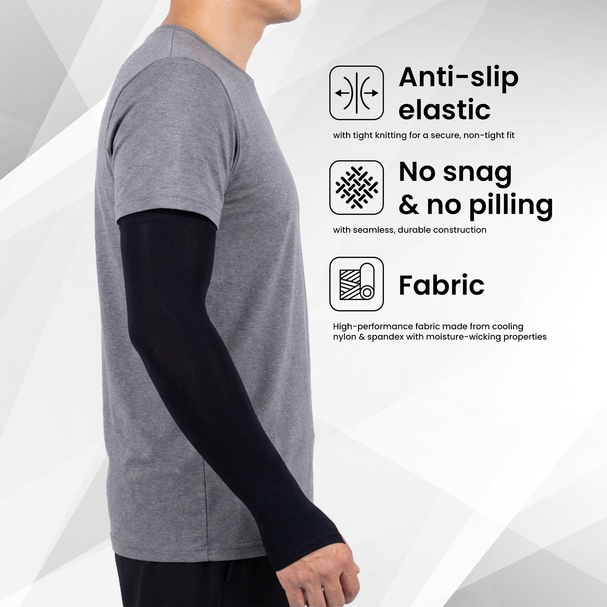 EverRide Arm Sleeves for Men & Women | Skin Fit | Thumb Hole | Free Size | UV Protection