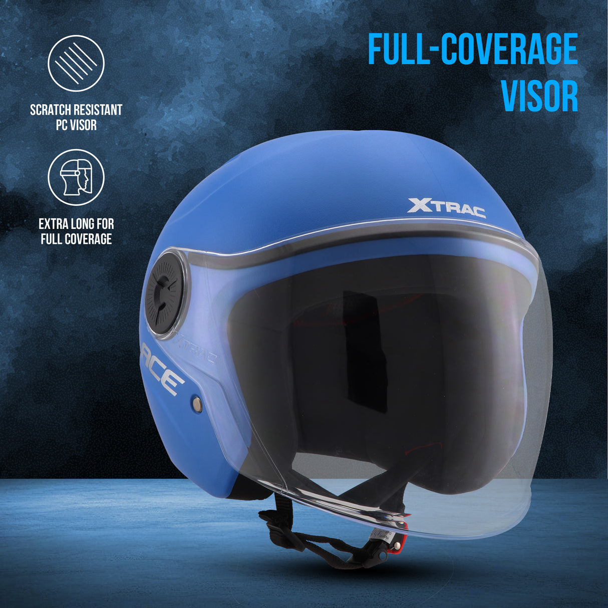 Xtrac Ace Half Face Helmet – ISI Certified Open Face Helmet for Men & Women