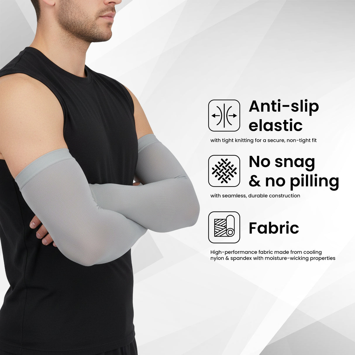 EverRide Arm Sleeves for Men & Women | Skin Fit | Thumb Hole | Free Size | UV Protection