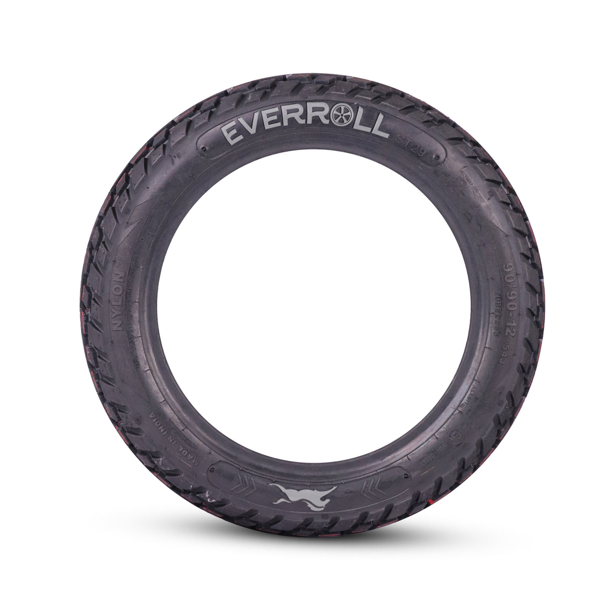 EverRoll Rear Tubeless Nylon Tyre - 90/90-12 TL PM ST29 | Vehicle Compatibility - TVS Jupiter, TVS Wego Disc / Drum scooter, Iqube