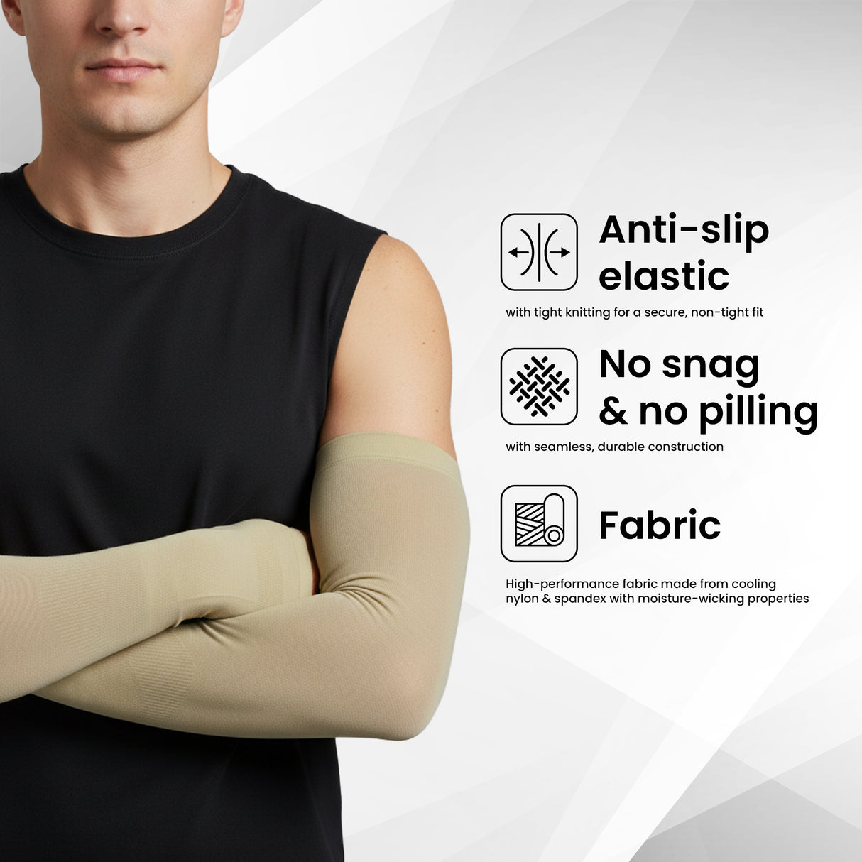 EverRide Arm Sleeves for Men & Women | Skin Fit | Thumb Hole | Free Size | UV Protection