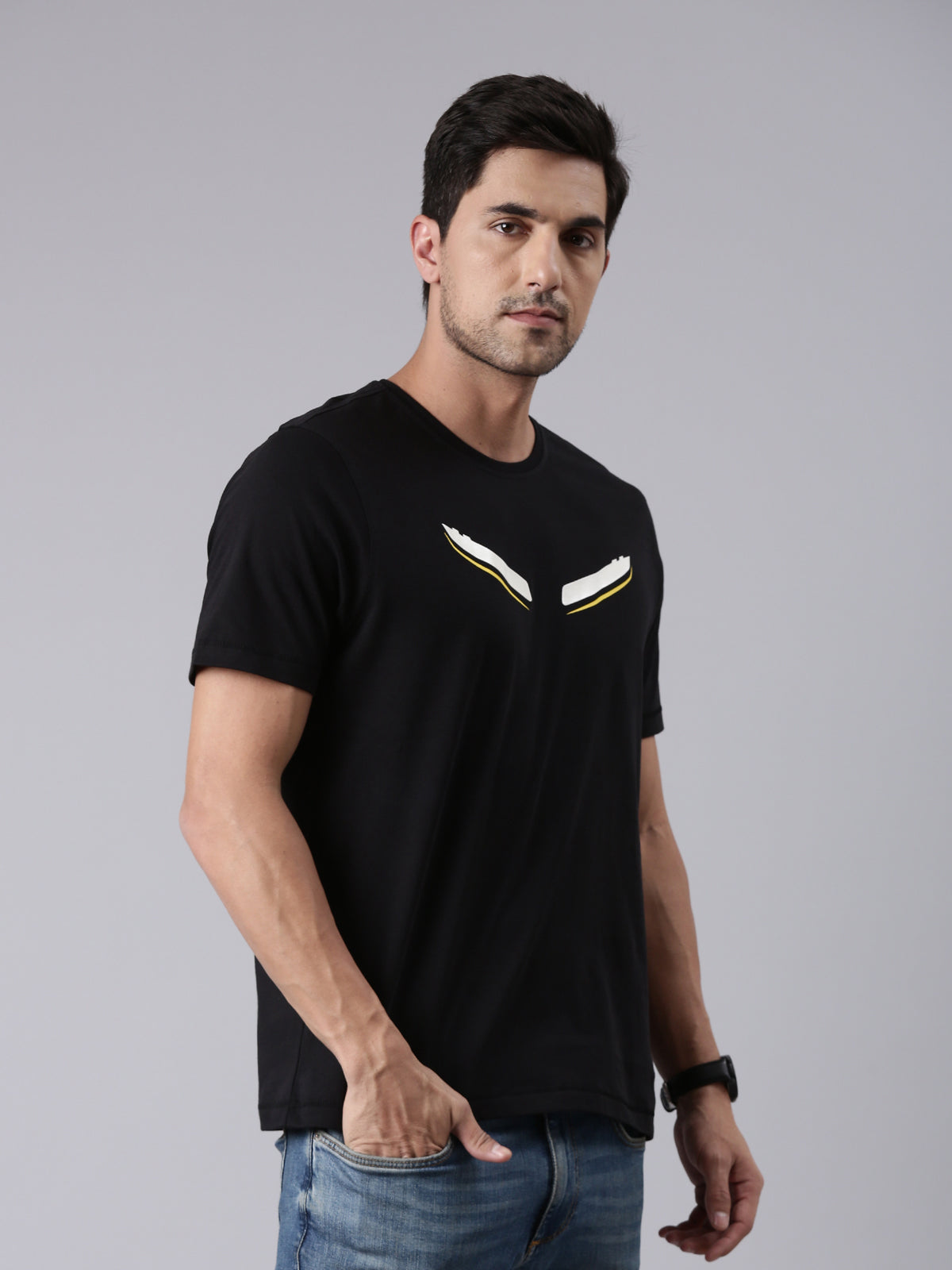 TVS Racing Dynamic LED Crew Neck T-Shirt – 100% Cotton, Glow-in-the-Dark Graphics
