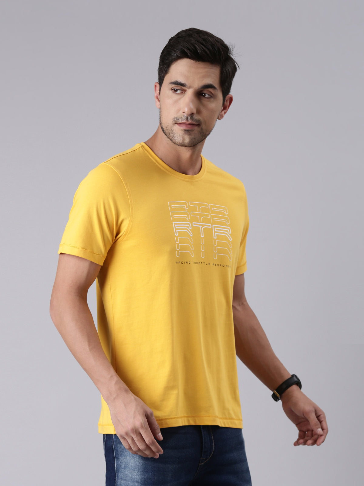 TVS Racing Fury Yellow RTR Crew Neck T-Shirt – 100% Cotton, HD Print Graphics