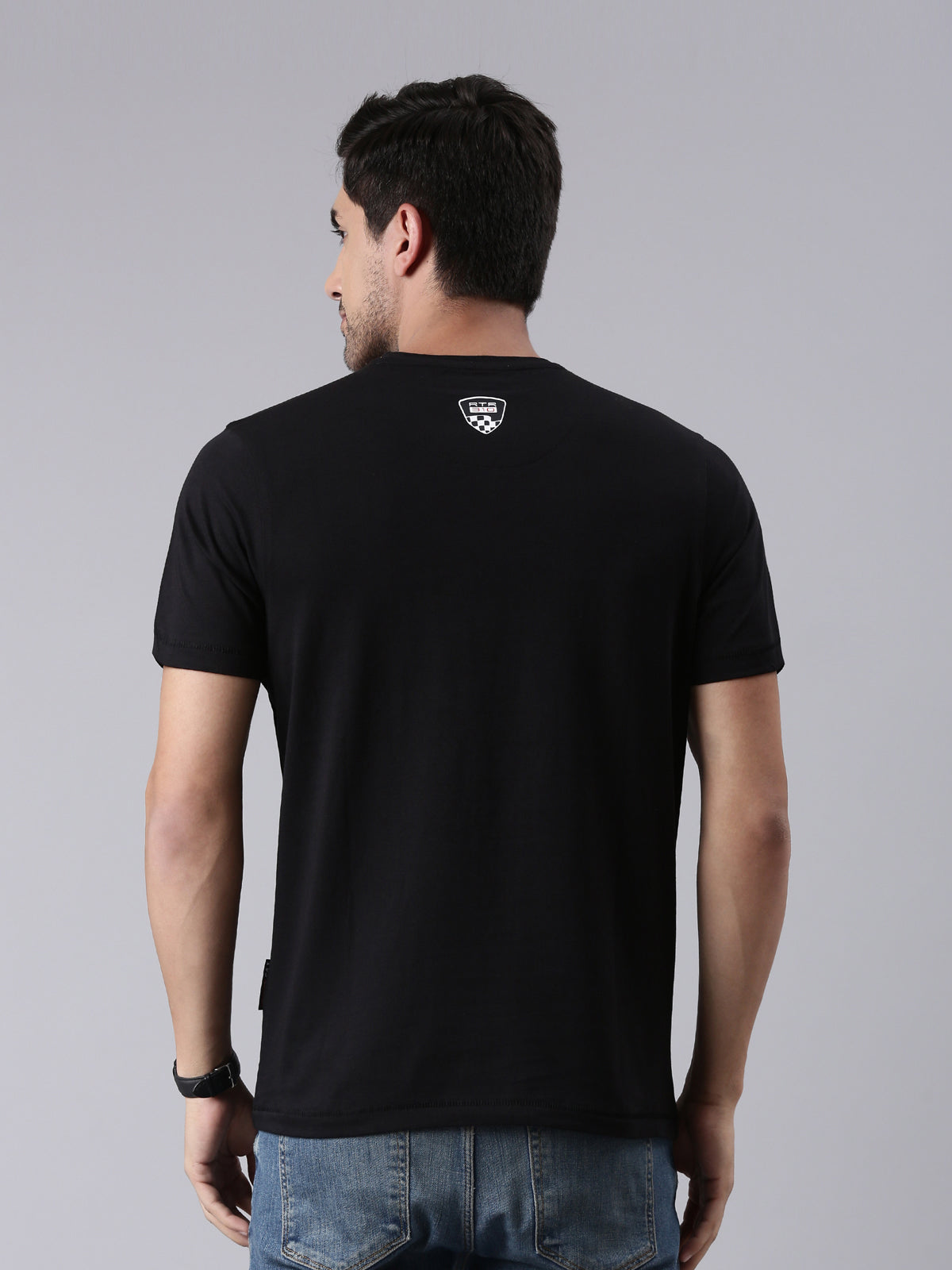 TVS Racing Arsenal Black Cyborg Crew Neck T-Shirt – 100% Cotton, Breathable & Comfortable