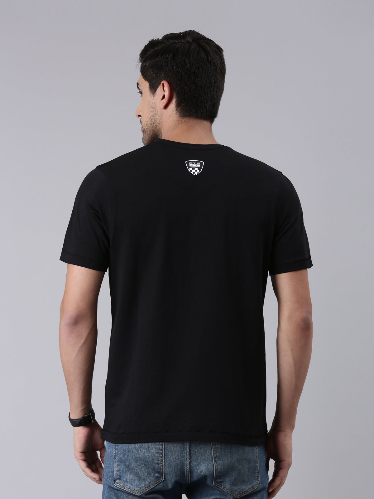 TVS Racing Arsenal Black RTR Crew Neck T-Shirt – 100% Cotton, HD Print Graphics