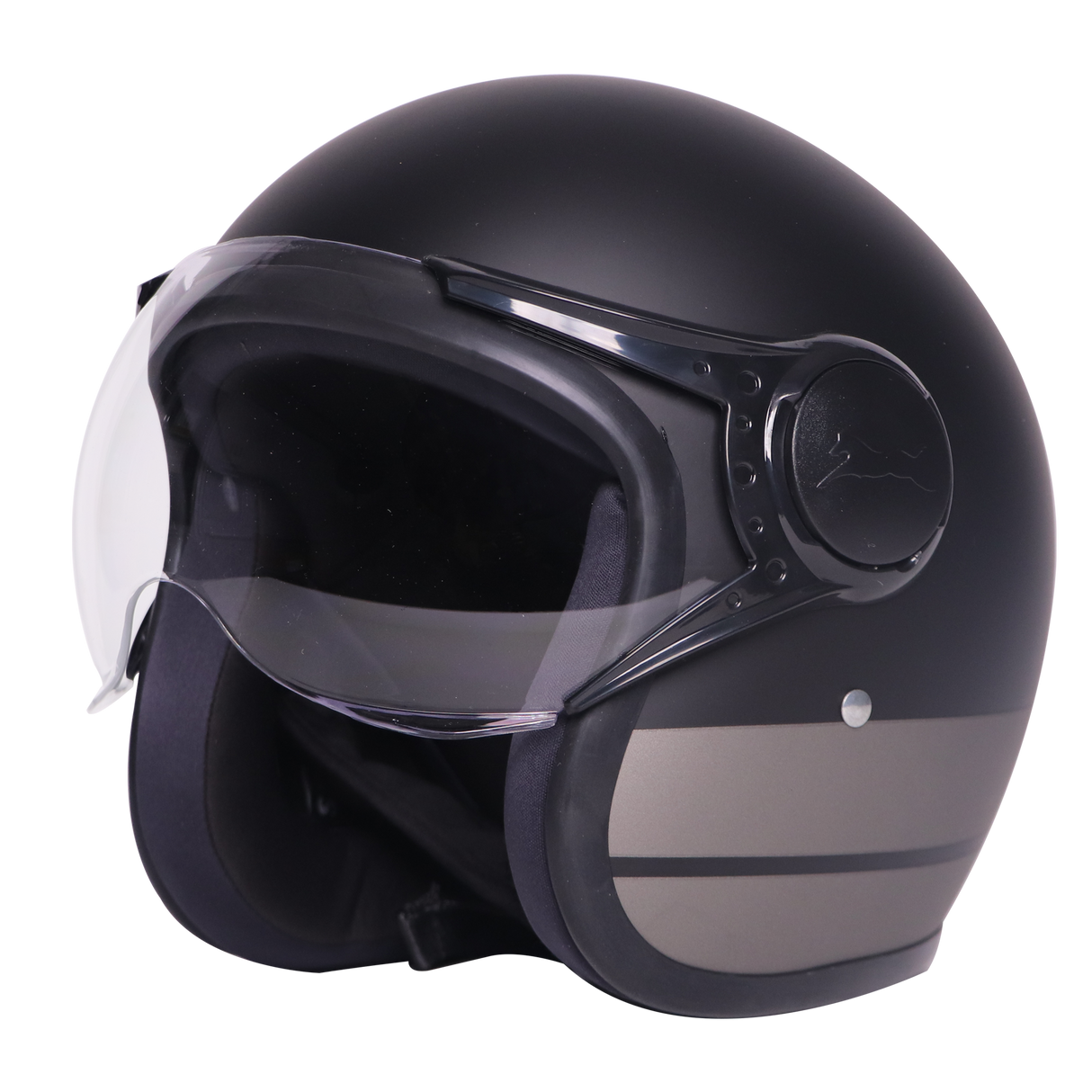 TVS J110 Half Face Helmet, Titanium Grey Matte | Lightweight & Stylish