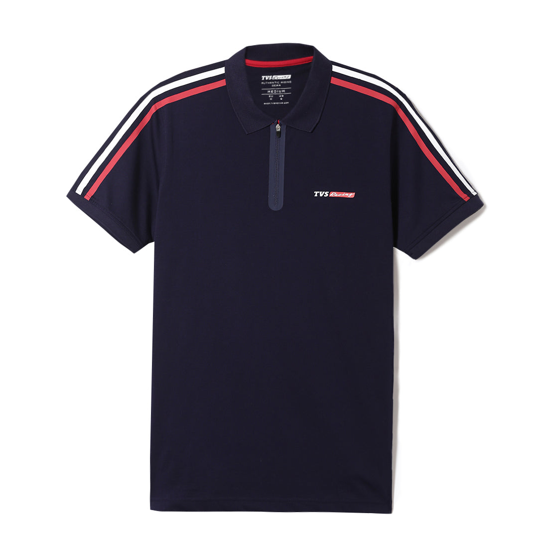 TVS Originals Racing 100% Cotton Mercerised Polo T-Shirt | 180 GSM | Sleek Zipper Placket | Soft Sheen Finish | Lightweight & Durable | Regular Fit | Heat-Sealed Neck | Premium Everyday Wear