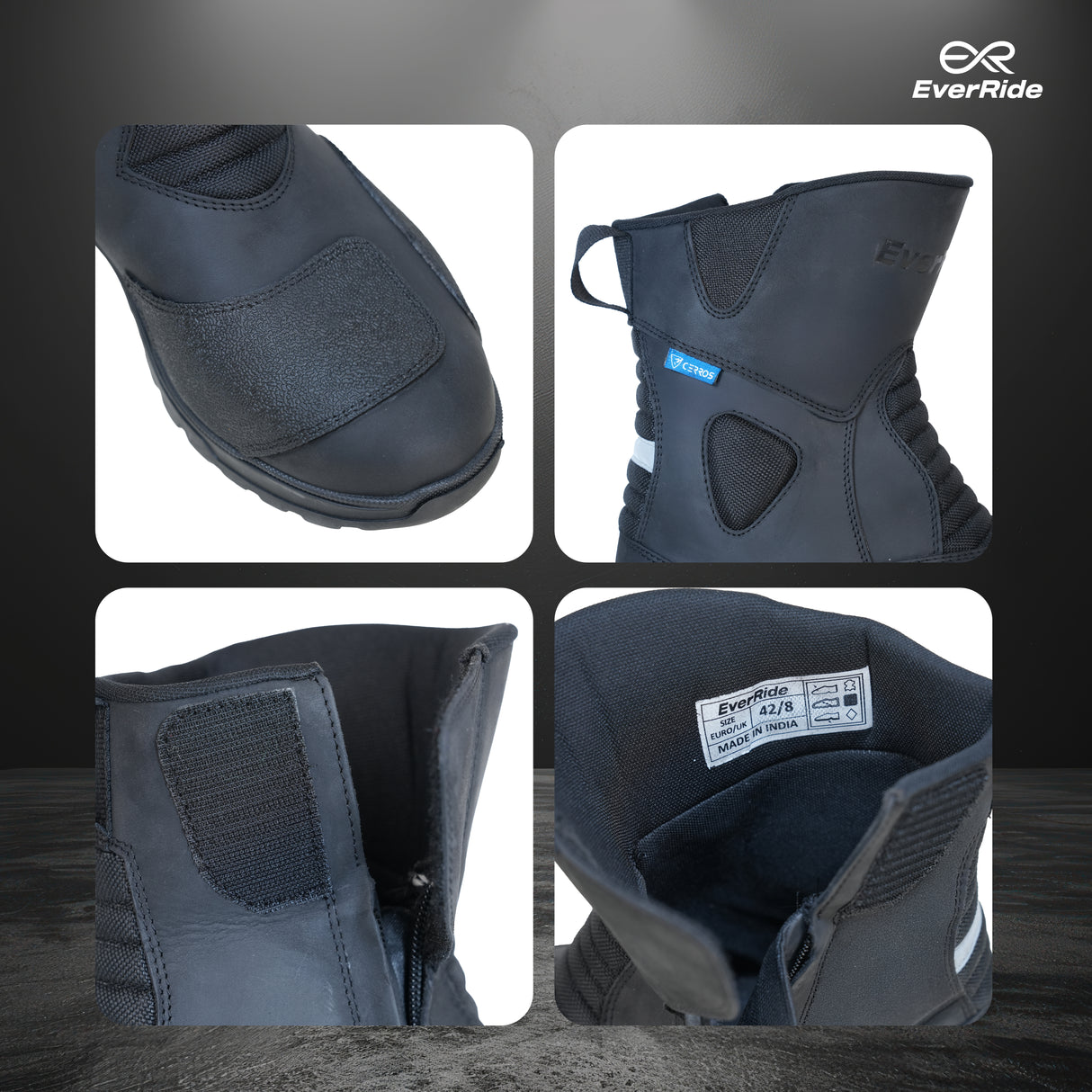 EverRide Hexatour Premium Sport Touring Riding Boots with Cerros Ankle Protection