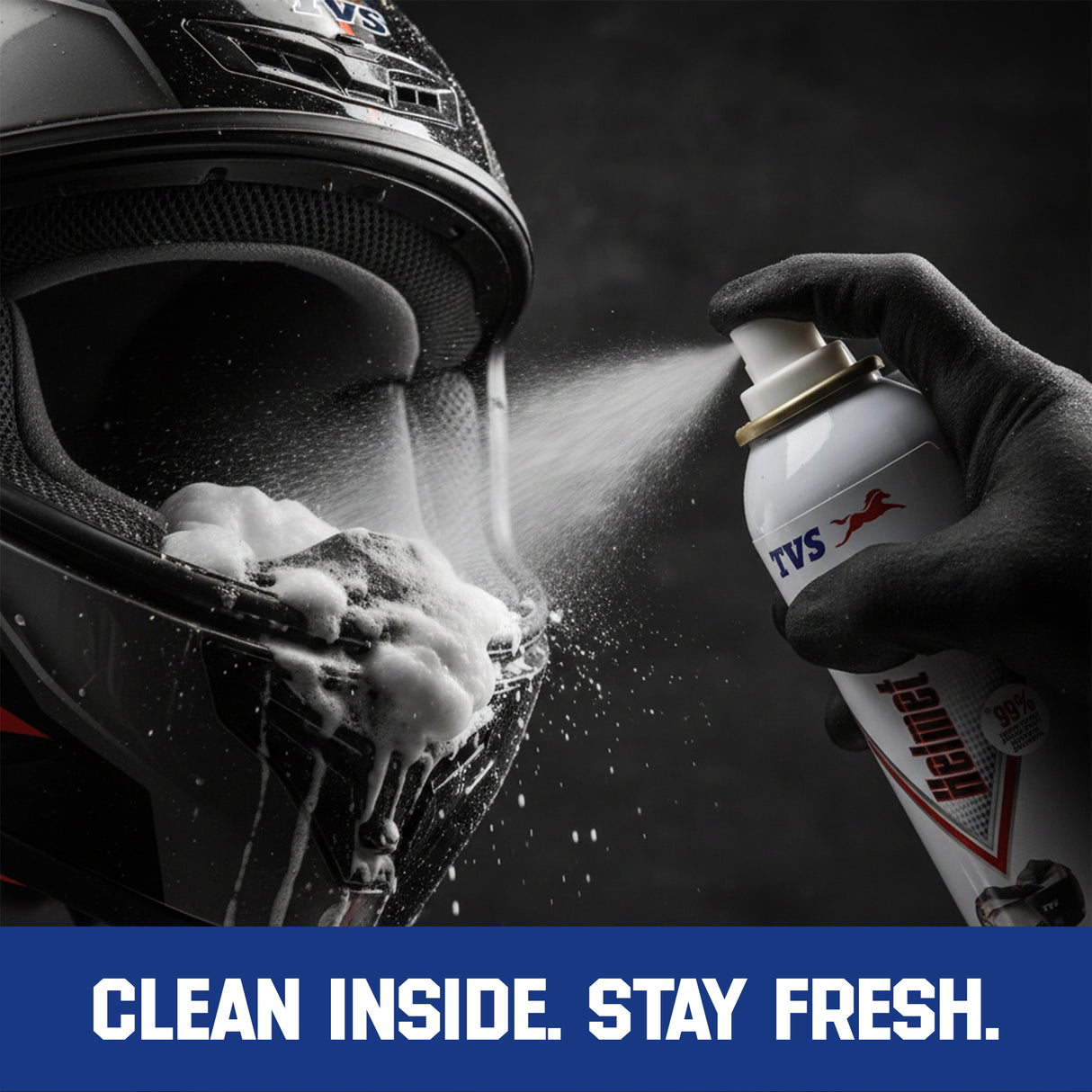 TVS Helmet Cleaner – Ultimate Hygiene Solution for 2-Wheeler Helmets