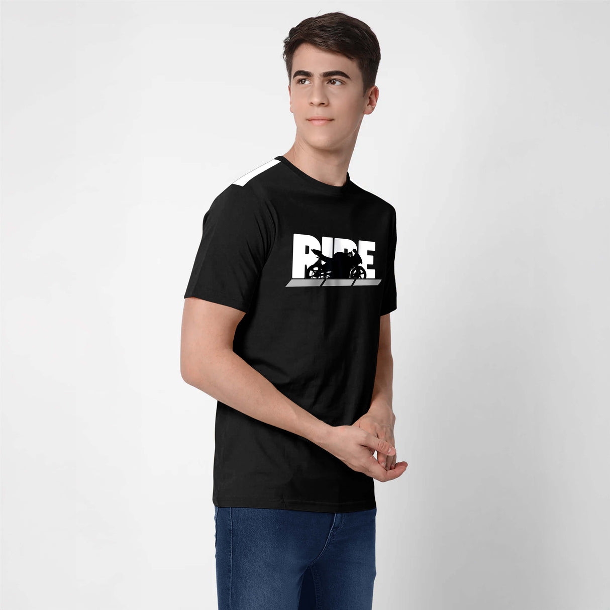 TVS Cotton Crew Neck T-Shirt with Reflective Safety Sticker for High Visibility & Everyday Comfort