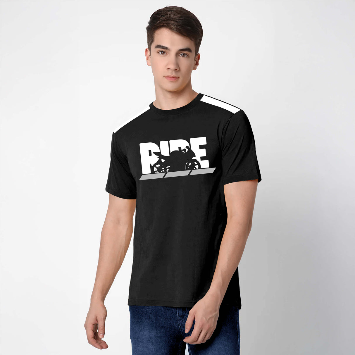 TVS Cotton Crew Neck T-Shirt with Reflective Safety Sticker for High Visibility & Everyday Comfort
