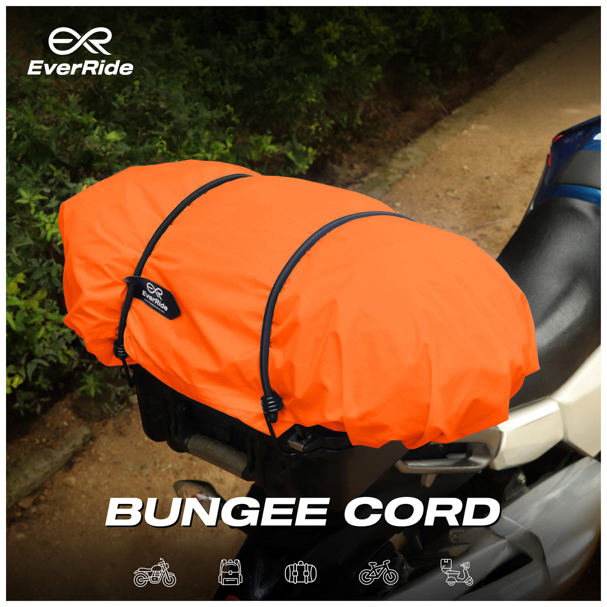 EverRide Heavy Duty Bungee Cord – 2 Feet | Color; Black