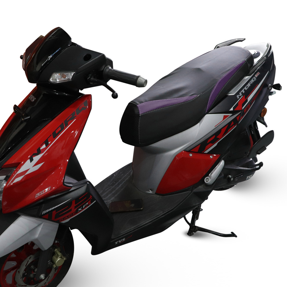 TVS Ntorq Seat Cover Black with Purple - Premium Protection and Comfort for Your Scooter