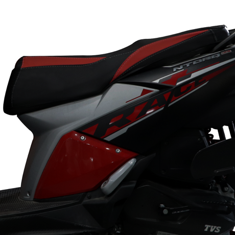 TVS Ntorq Seat Cover Black with Red – Durable, Weather-Resistant Protection & Comfort for Your Ride