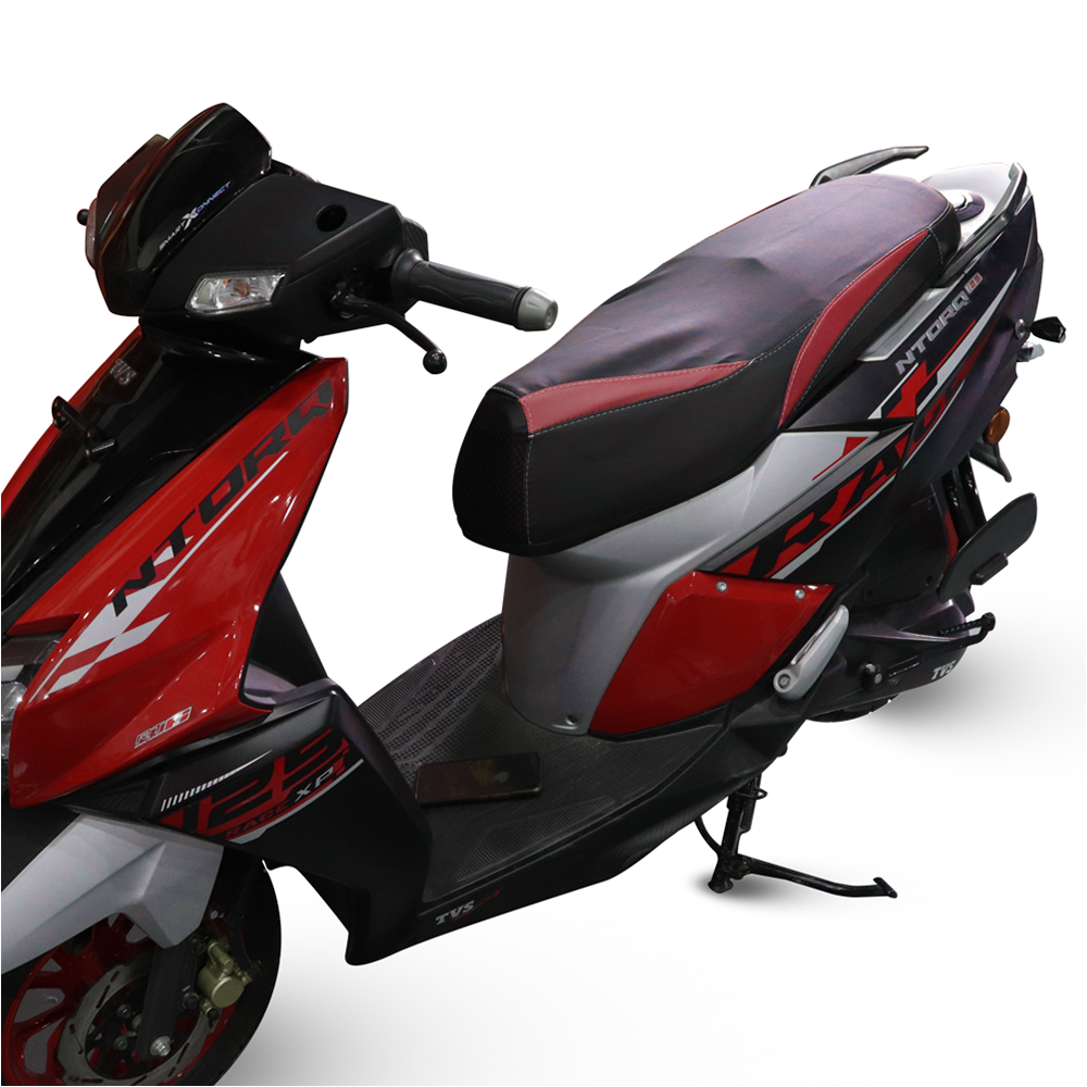 TVS Ntorq Seat Cover Black with Red – Durable, Weather-Resistant Protection & Comfort for Your Ride