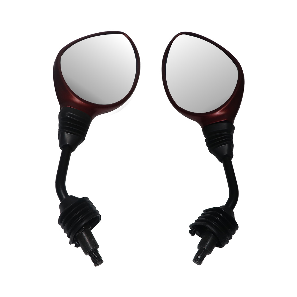 TVS Zest Mirror Set Matte Red - Durable & Adjustable for Safety
