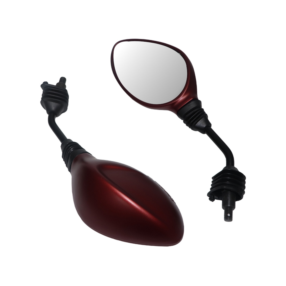 TVS Zest Mirror Set Matte Red - Durable & Adjustable for Safety