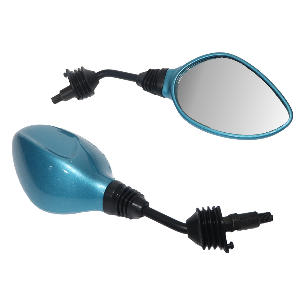 TVS Zest Mirror Set - Matte Turquoise Blue, Durable & Adjustable