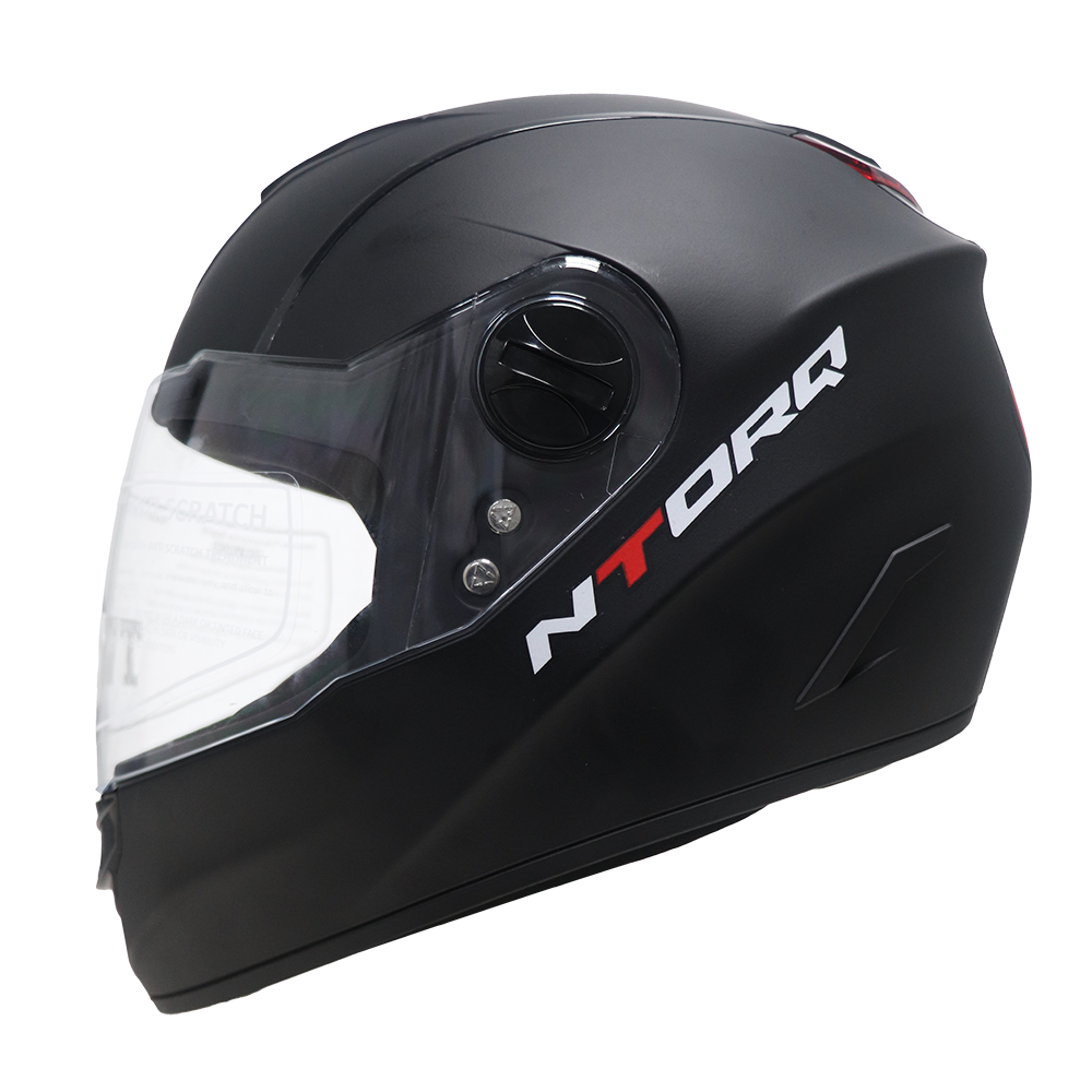 TVS Ntorq Edition Full Face Helmet (Black) - Lightweight, Scratch-Resistant, and Snug Fit Design