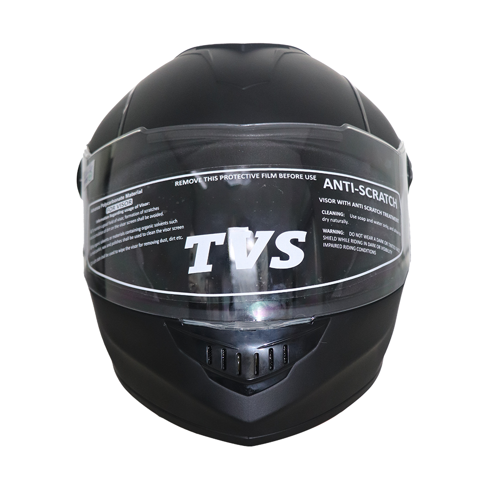 TVS Ntorq Edition Full Face Helmet (Black) - Lightweight, Scratch-Resistant, and Snug Fit Design