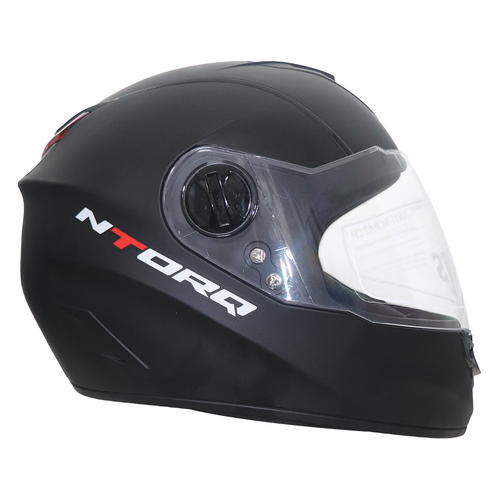 TVS Ntorq Edition Full Face Helmet (Black) - Lightweight, Scratch-Resistant, and Snug Fit Design