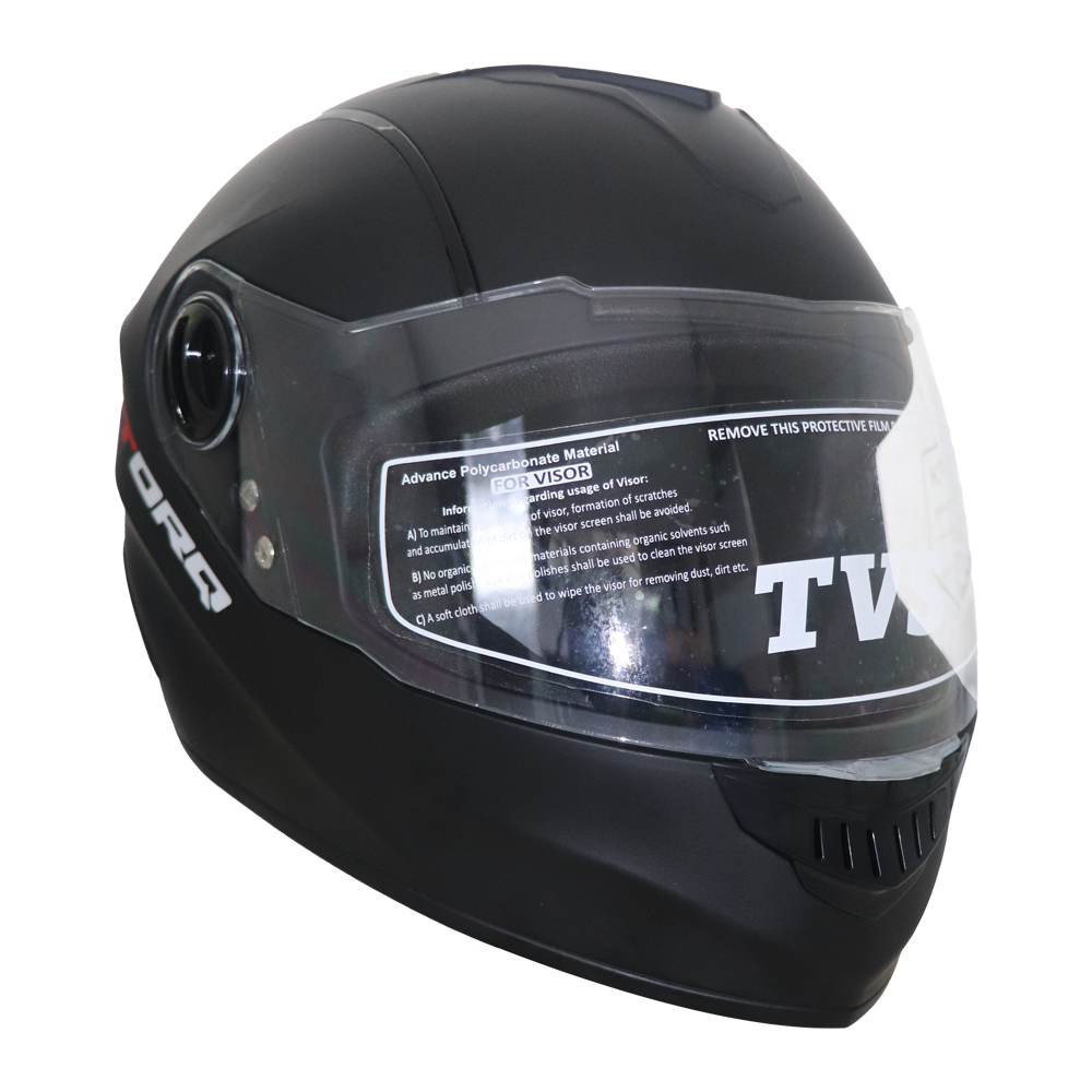TVS Ntorq Edition Full Face Helmet (Black) - Lightweight, Scratch-Resistant, and Snug Fit Design