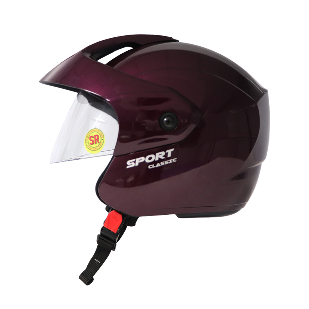 TVS Helmet Half Face Purple - Premium Safety and Stylish Design