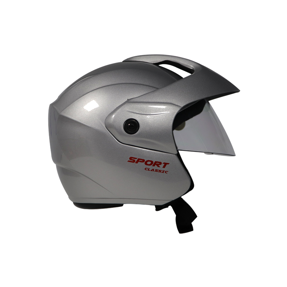 TVS Half Face Helmet - Silver | Stylish Protection for Daily Rides for Men and Women