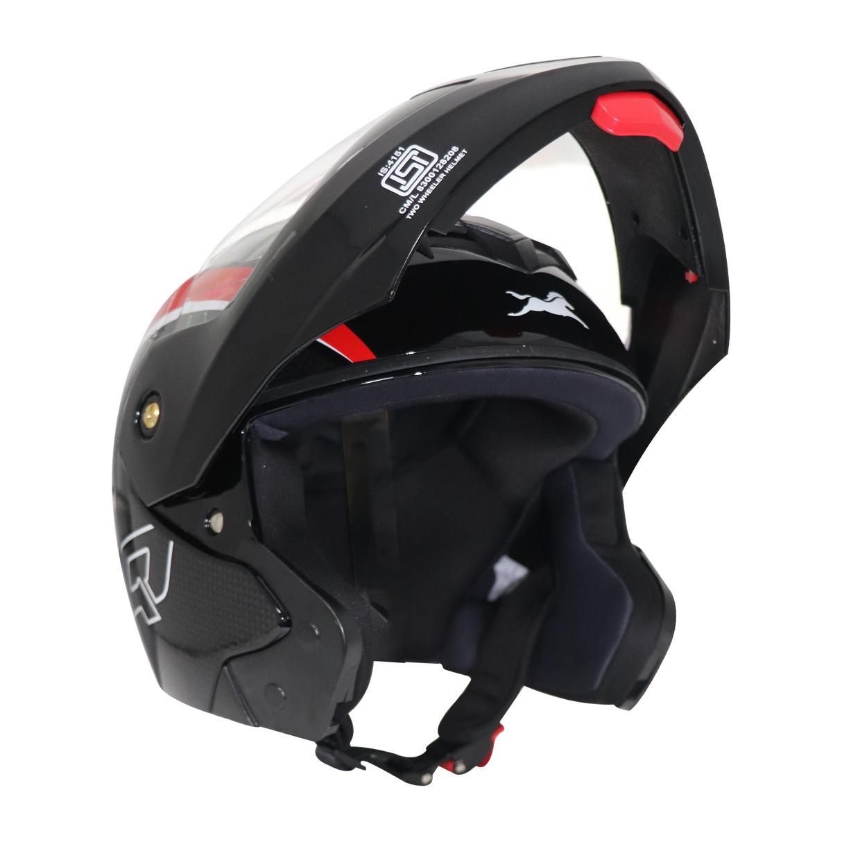 TVS Ntorq Edition Flip Up Helmet (Black Red) - Safety Meets Style
