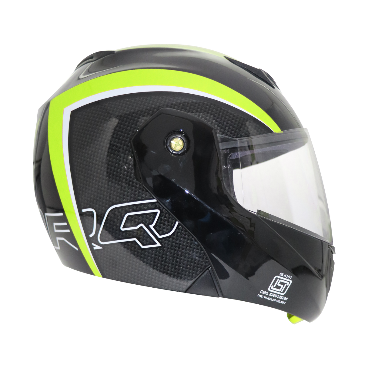TVS Ntorq Flip-up Helmet (Neon & Black) - ISI Certified, High Impact Protection, and Ultra-Wide Visor