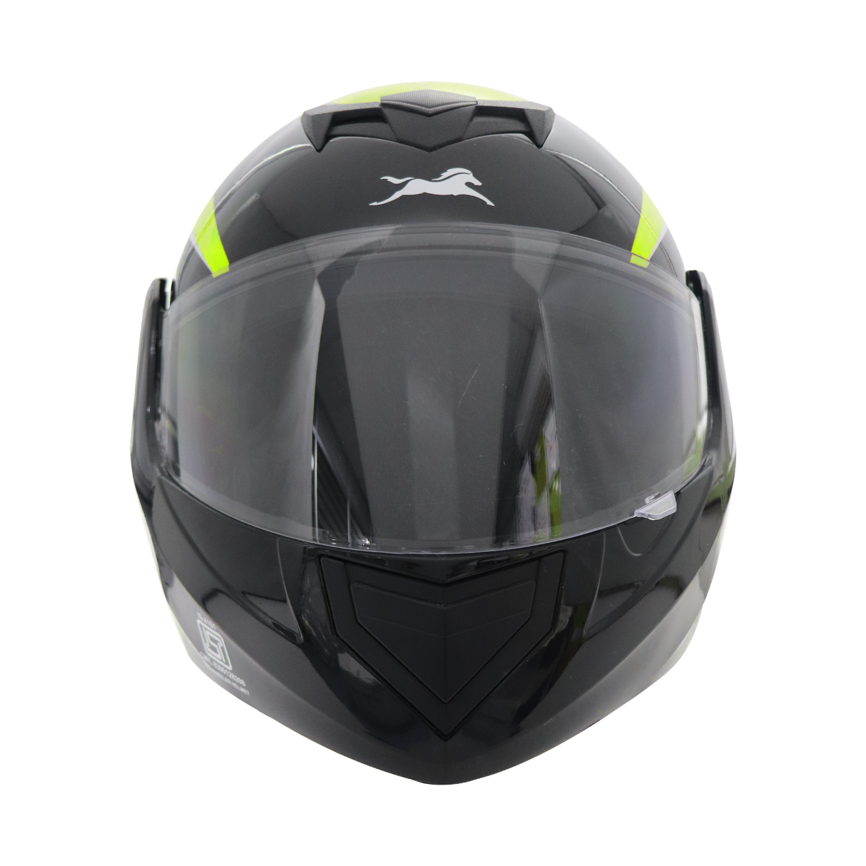 TVS Ntorq Flip-up Helmet (Neon & Black) - ISI Certified, High Impact Protection, and Ultra-Wide Visor