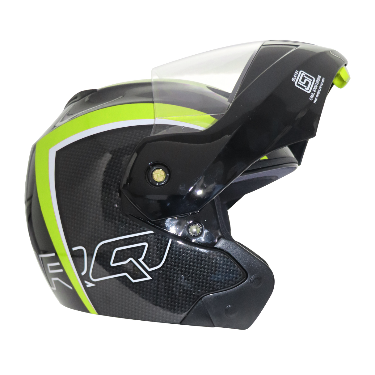 TVS Ntorq Flip-up Helmet (Neon & Black) - ISI Certified, High Impact Protection, and Ultra-Wide Visor