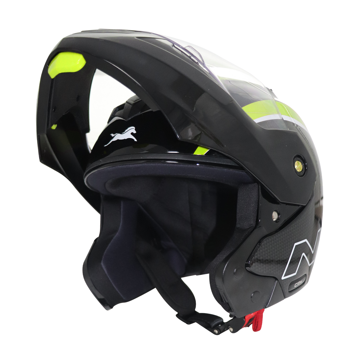 TVS Ntorq Flip-up Helmet (Neon & Black) - ISI Certified, High Impact Protection, and Ultra-Wide Visor