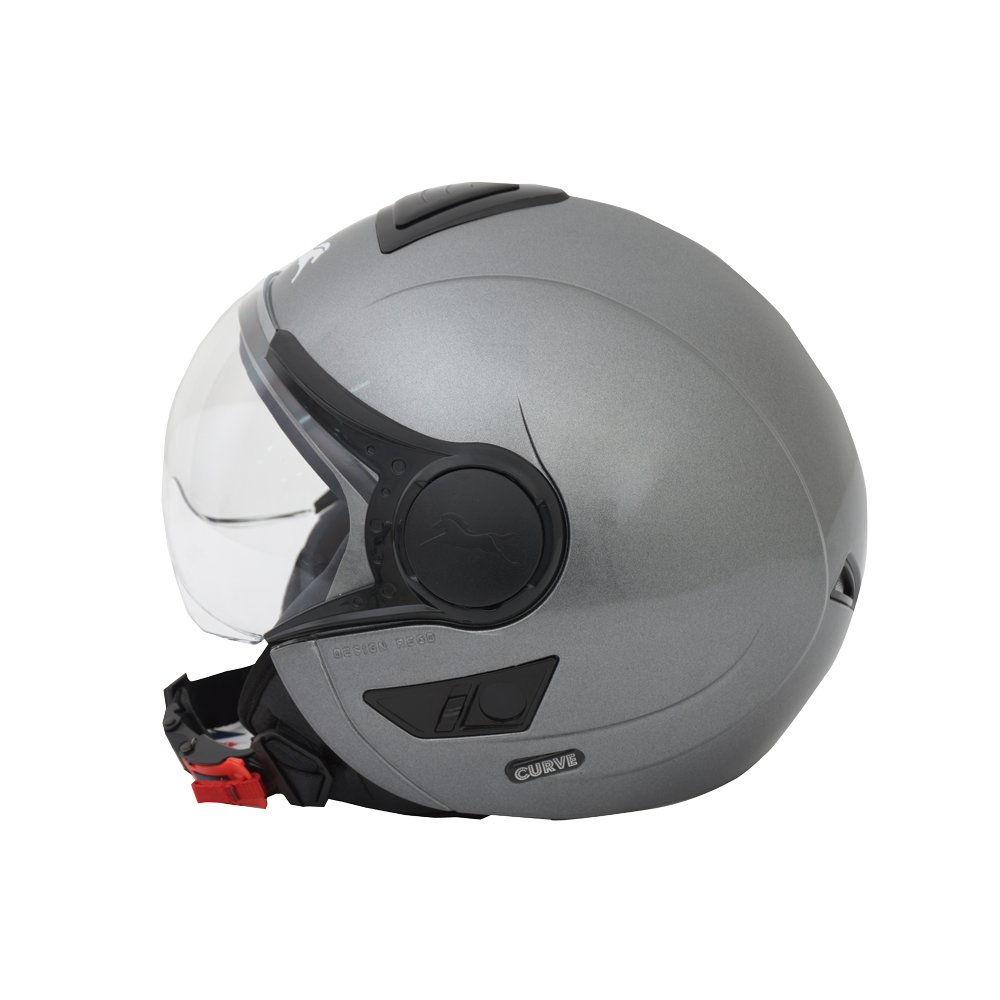 TVS Half Face Helmet Curve Motorbike Helmet (Grey) | Premium Safety & Style